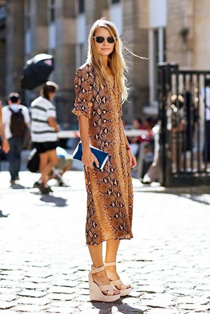 The Hottest Autumn Look How to Wear a Snake Print Dress Influence